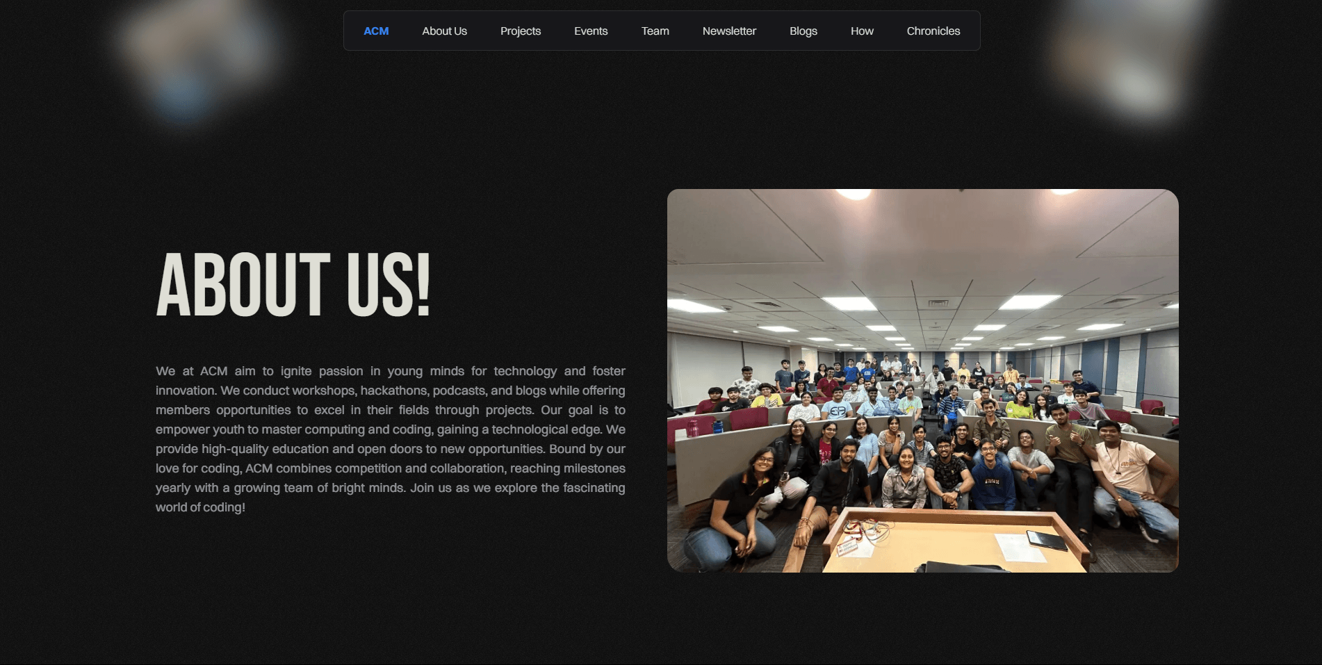 ACM MPSTME Website preview